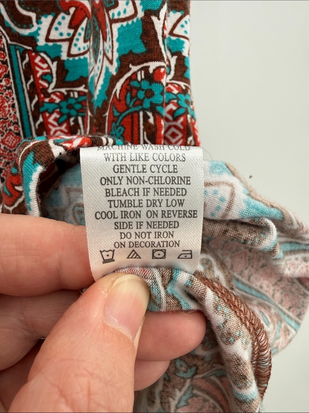 Absolutely Famous Sleeveless Tank Top w/Print Size XL Lace Detail Western Boho - Picture 8 of 9